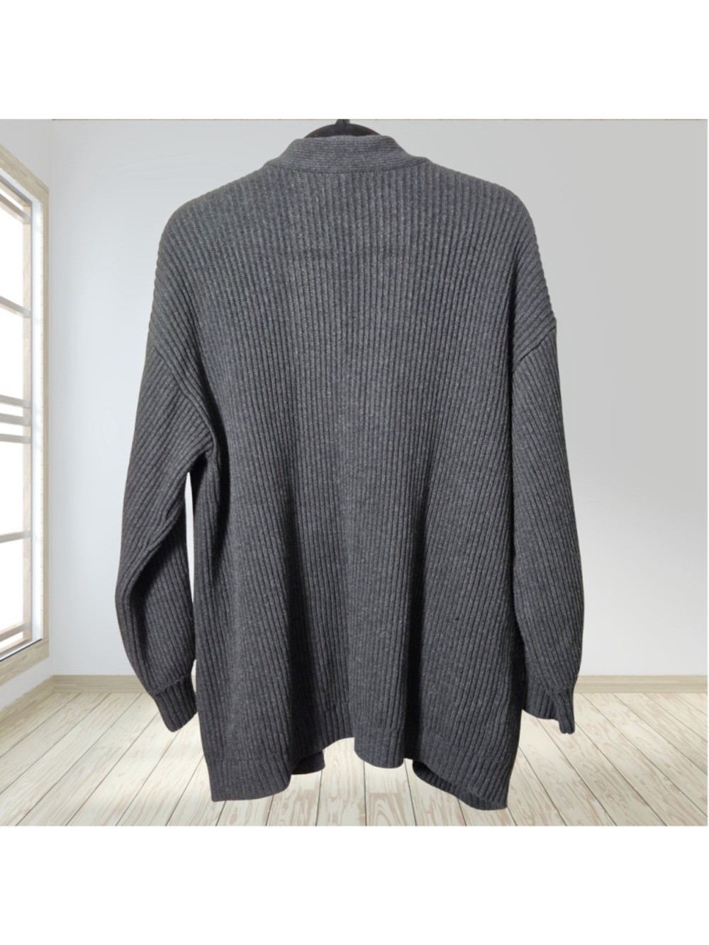 Quince Mongolian Cashmere Open Cardigan Sweater Women's M Charcoal Gray - Picture 2 of 3